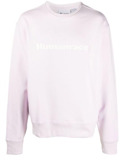 adidas Slogan-print Crew Neck Sweatshirt - Pink