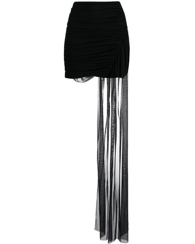David Koma Ruched Drape Skirt - Black