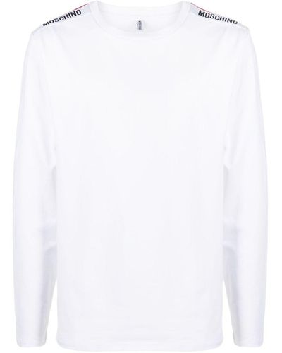 Moschino T-shirt a maniche lunghe con stampa - Bianco