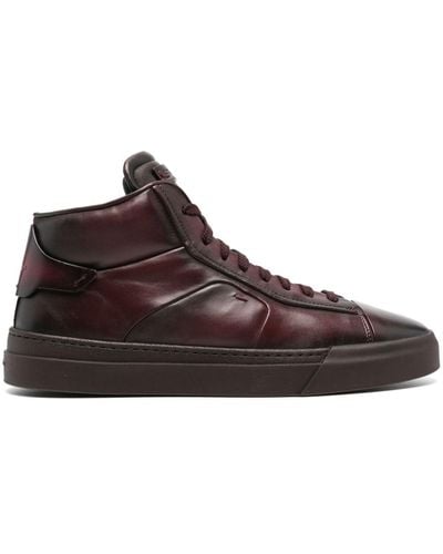 Santoni Gilby Leather Sneakers - Brown