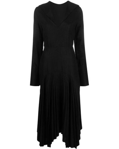 Ioana Ciolacu Robe longue à design plissé - Noir