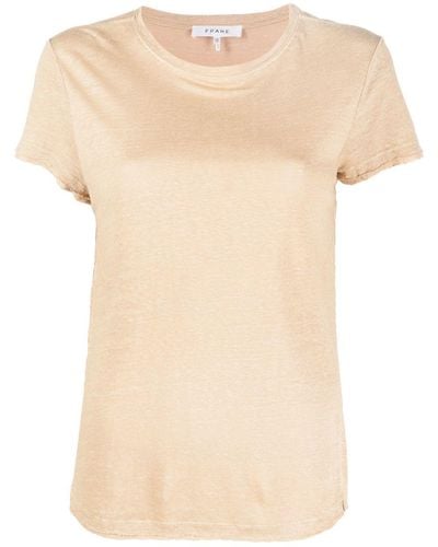 FRAME Raw-edge Linen T-shirt - Natural