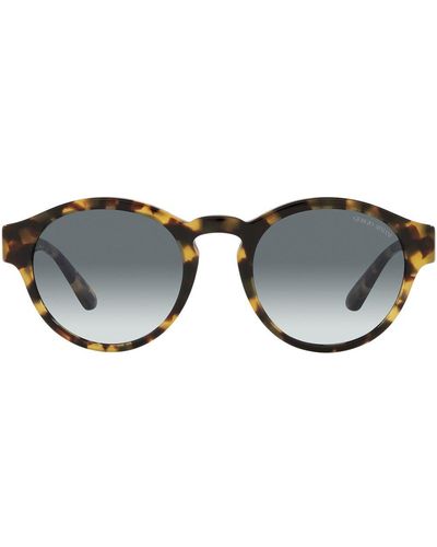 Giorgio Armani Tortoiseshell-effect Round-frame Sunglasses - Brown
