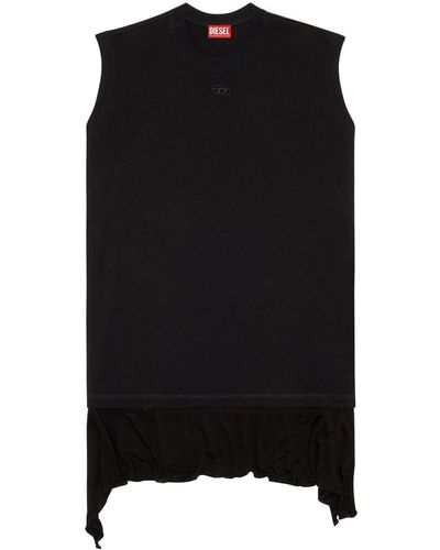 DIESEL D-rolletty-nw Asymmetrische Mini-jurk - Zwart