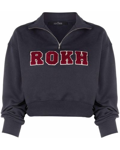 ROKH ハーフジップ スウェットシャツ - ブルー