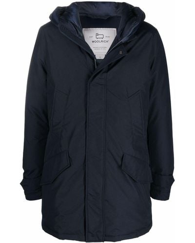 Woolrich Padded Zip-up Hooded Coat - Blue