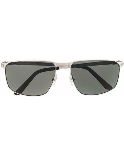 Cartier Gafas de sol con montura rectangular - Metálico