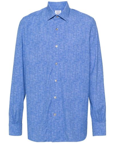 Mazzarelli Jersey Overhemd - Blauw