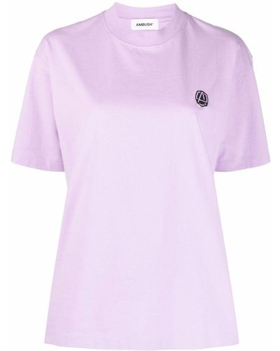 Ambush Logo-embroidered Cotton T-shirt - Purple