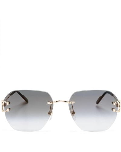 Cartier Rahmenlose Signature C Sonnenbrille - Mettallic