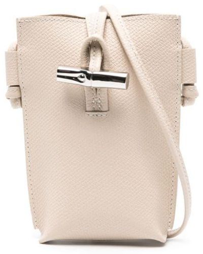 Longchamp Roseau Leather Phone Case - White