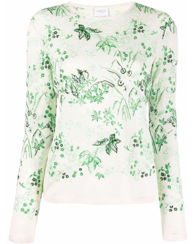 Giambattista Valli Leaf Print Jumper - Green