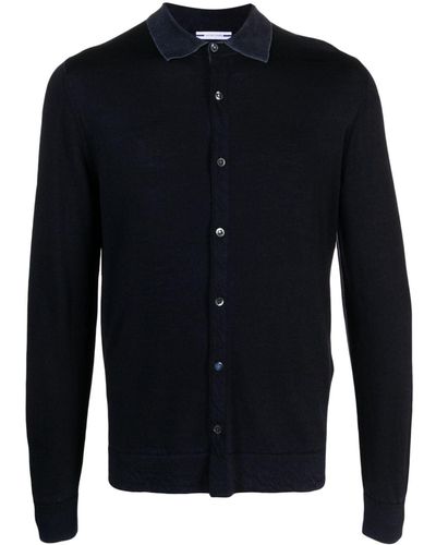 Jacob Cohen Contrasting-collar Virgin Wool Shirt - Blue