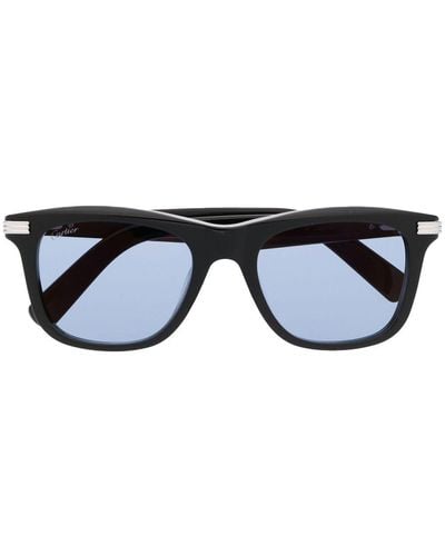 Cartier Sonnenbrille mit eckigem Gestell - Schwarz