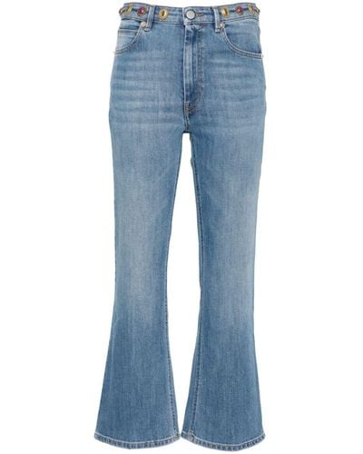 PT Torino Kim Appliqué-detail Flared Jeans - Blue