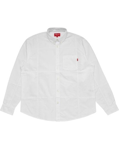 Supreme Camicia Oxford patchwork - Bianco