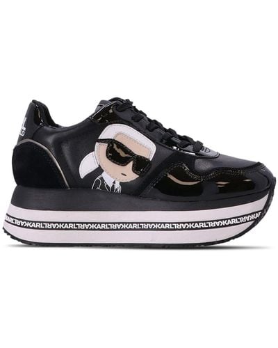 Karl Lagerfeld Velocita Ii Platform Sneakers - Black