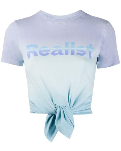 Rabanne T-shirt in cotone con stampa - Blu
