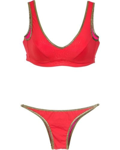 Amir Slama Gold-tone Trimming Bikini Set - Red