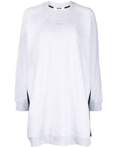 MSGM Side-stripe Oversized Sweatshirt - White
