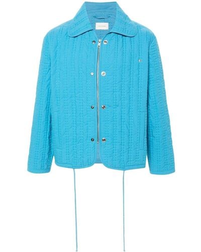 Craig Green Decorative-stitching Cotton Jacket - Blue