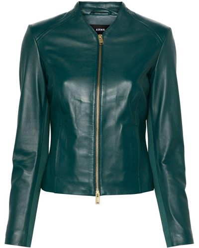 Arma Stevie Leather Jacket - Green