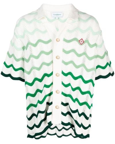 Casablancabrand Gradient Wave Shirt - Grün