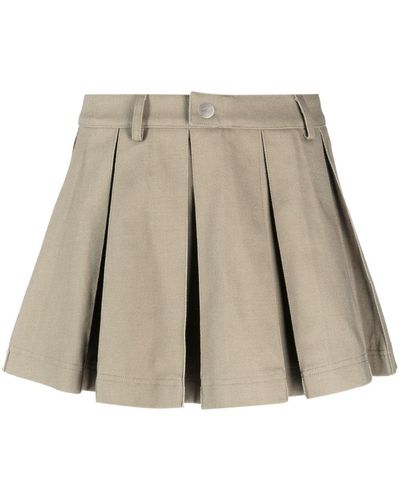 CANNARI CONCEPT Knife-pleat Organic Cotton Miniskirt - Natural