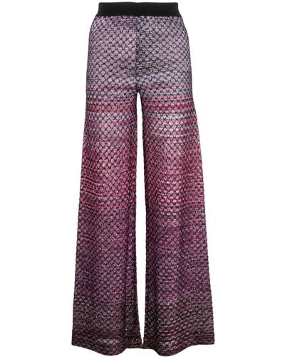 Missoni Sequinned Straight-leg Trousers - Purple