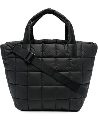 VEE COLLECTIVE Large Quilted Tote Bag - Black