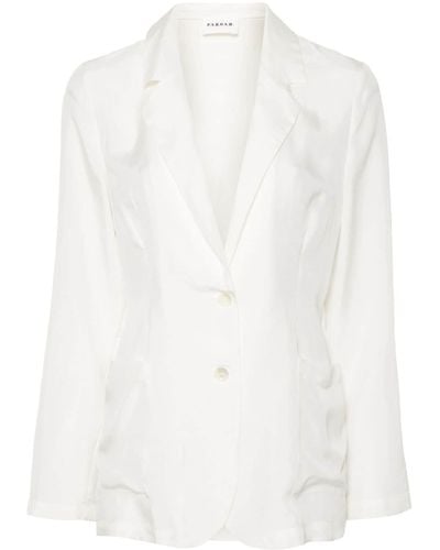 P.A.R.O.S.H. Semi-sheer Silk Blazer - White