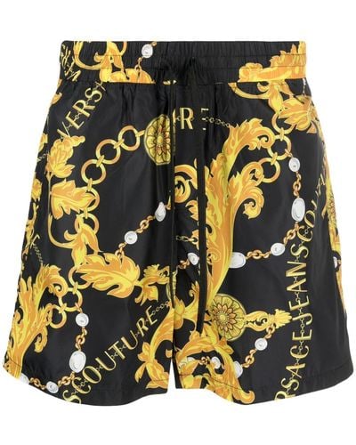 Versace Chain Couture Drawstring Shorts - Black