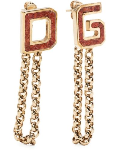 Dolce & Gabbana Dg Letters Drop Earrings - White