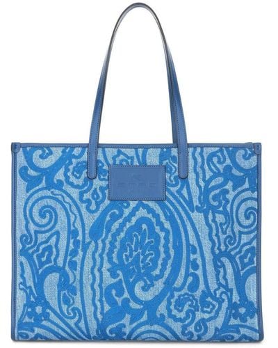 Etro Paisley-print Tote Bag - Blue