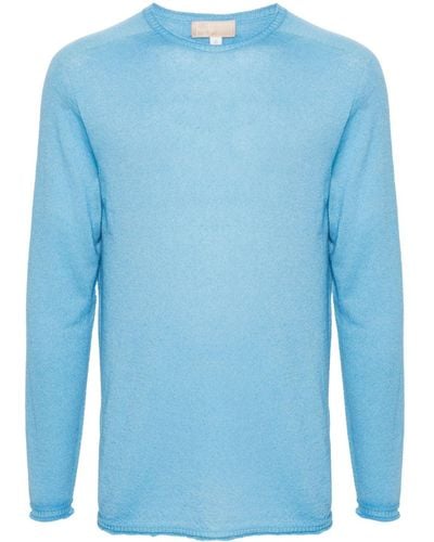 120% Lino Cashmere Fine-knit Jumper - Blue