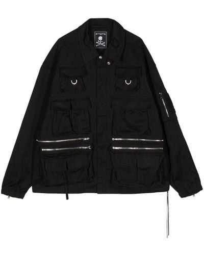 MASTERMIND WORLD Embroidered-logo Cotton Jacket - Black