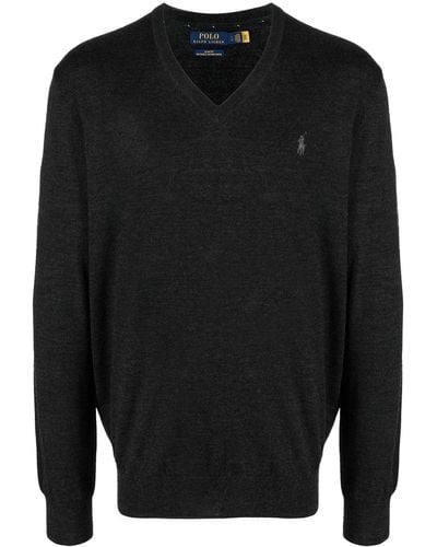 Polo Ralph Lauren Embroidered Logo Sweater - Black