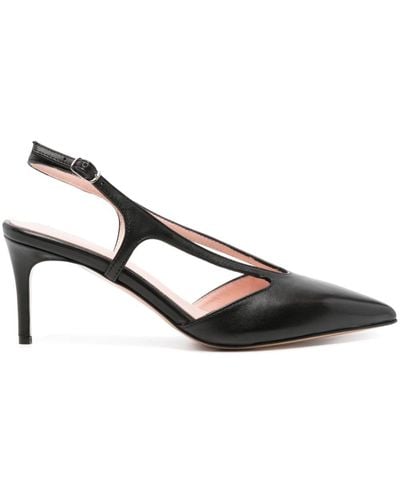 Anna F. 75mm Slingback Leather Court Shoes - Black