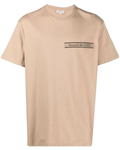 Alexander McQueen Logo Patch Short-sleeve T-shirt - Natural
