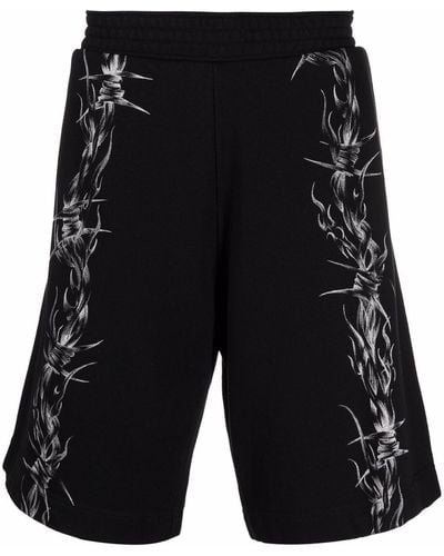 Givenchy Barbed Wire-print Shorts - Black