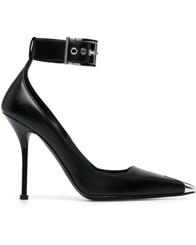 Alexander McQueen Zapatos con puntera en punta y tacón de 105mm - Negro