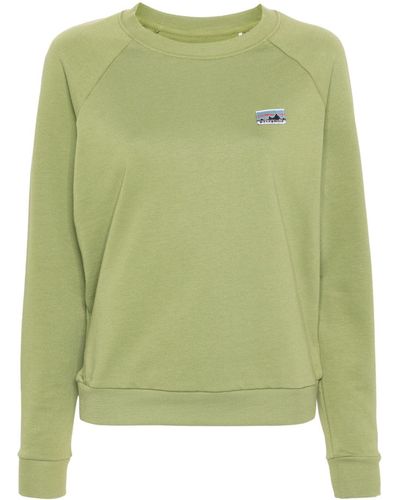 Patagonia Logo-patch Organic Cotton Sweatshirt - Green