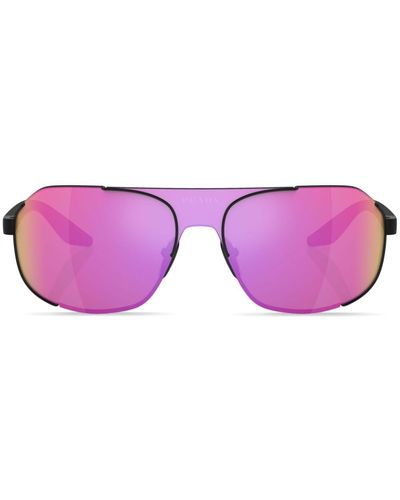 Prada Linea Rossa Round-frame Sunglasses - Purple