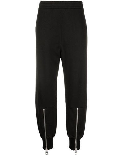 Alexander McQueen Pantalones de chándal con cremalleras - Negro