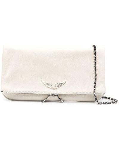 Zadig & Voltaire Rock Leather Clutch Bag - White