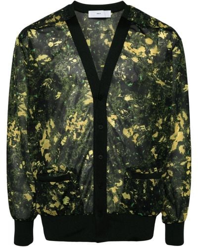 Toga Cardigan mit Camouflage-Print - Grün