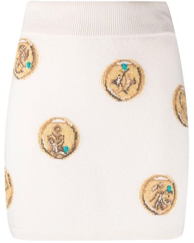Barrie Zodiac Signs Knit Skirt - White