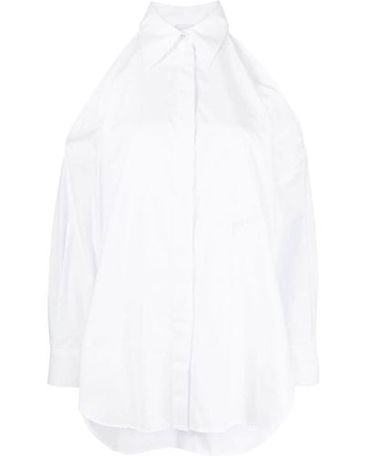Pinko Chemise en coton à épaules dénudées - Blanc