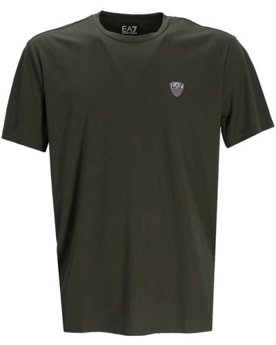 EA7 Logo-appliqué Crew-neck T-shirt - Green