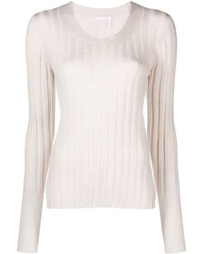 See By Chloé Long-sleeve Knitted Top - Natural